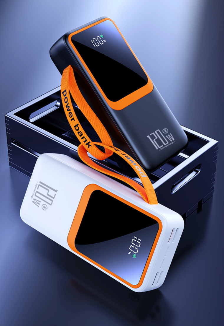 Nuovo alimentatore mobile ad alta capacità da 120 W con cavo integrato, display digitale, ricarica superveloce bidirezionale_voghion.com