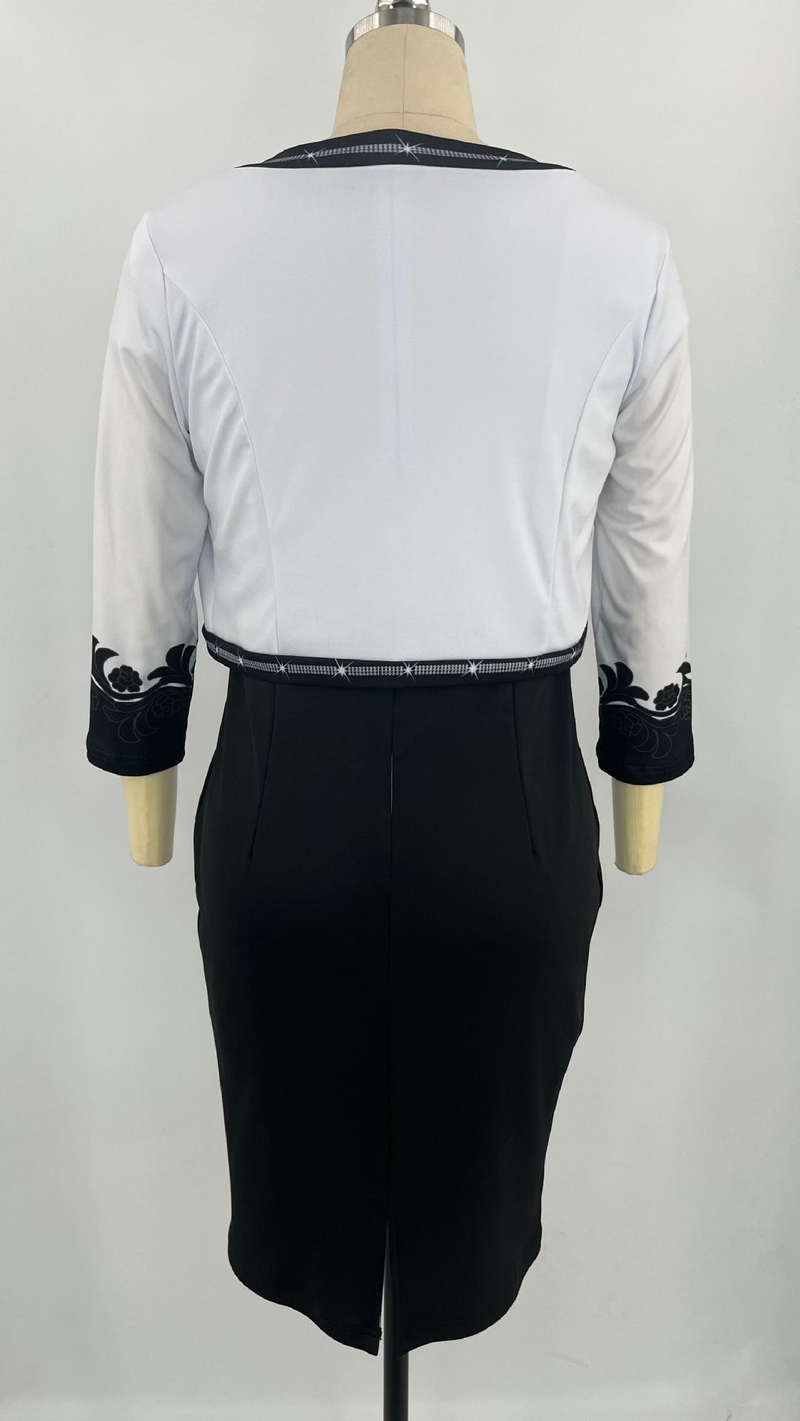 Robe taille haute pour femmes, jupe portefeuille professionnelle, jupe crayon, ensemble deux pièces_voghion.com