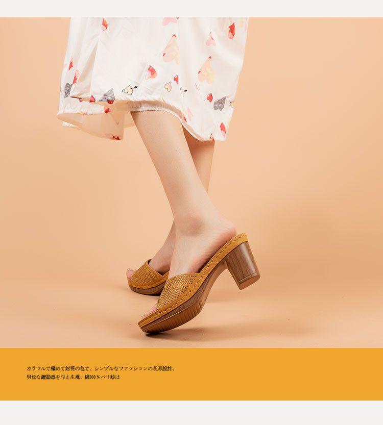 Damen-Sandalen mit Absatz 2024, lässig, mit hohem Wasserstand, Diamanten, dicker Absatz, große Größe_voghion.com