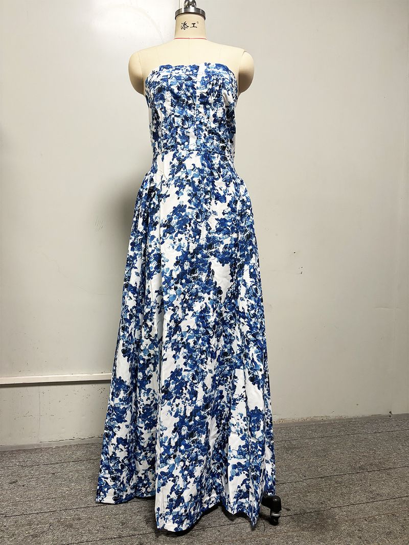 Minivestido vaquero de terciopelo con estampado floral de lunares, talla grande, hombros largos, midi, apto para el invierno, con cremallera, resistente a las arrugas_voghion.com