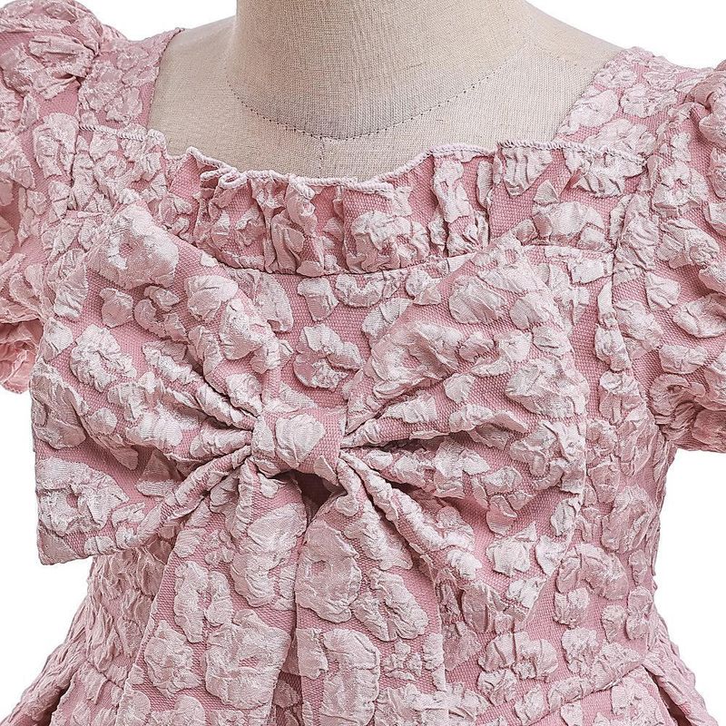 Vêtements pour bébés filles, style Royal, robe de princesse à manches bouffantes avec grand nœud, pour fête d'enfants_voghion.com