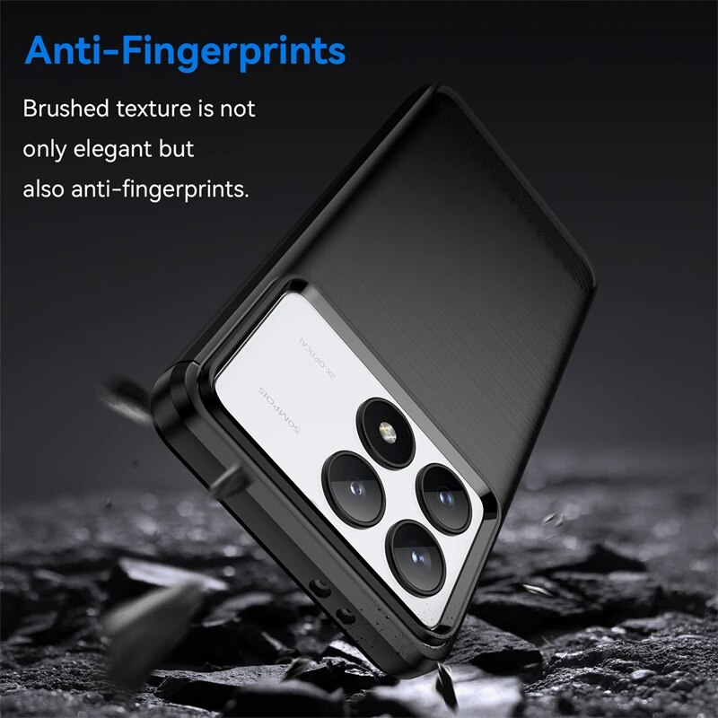 Funda protectora suave de TPU con fibra de carbono y caucho de silicona para Xiaomi Redmi K70 Pro K70E_voghion.com