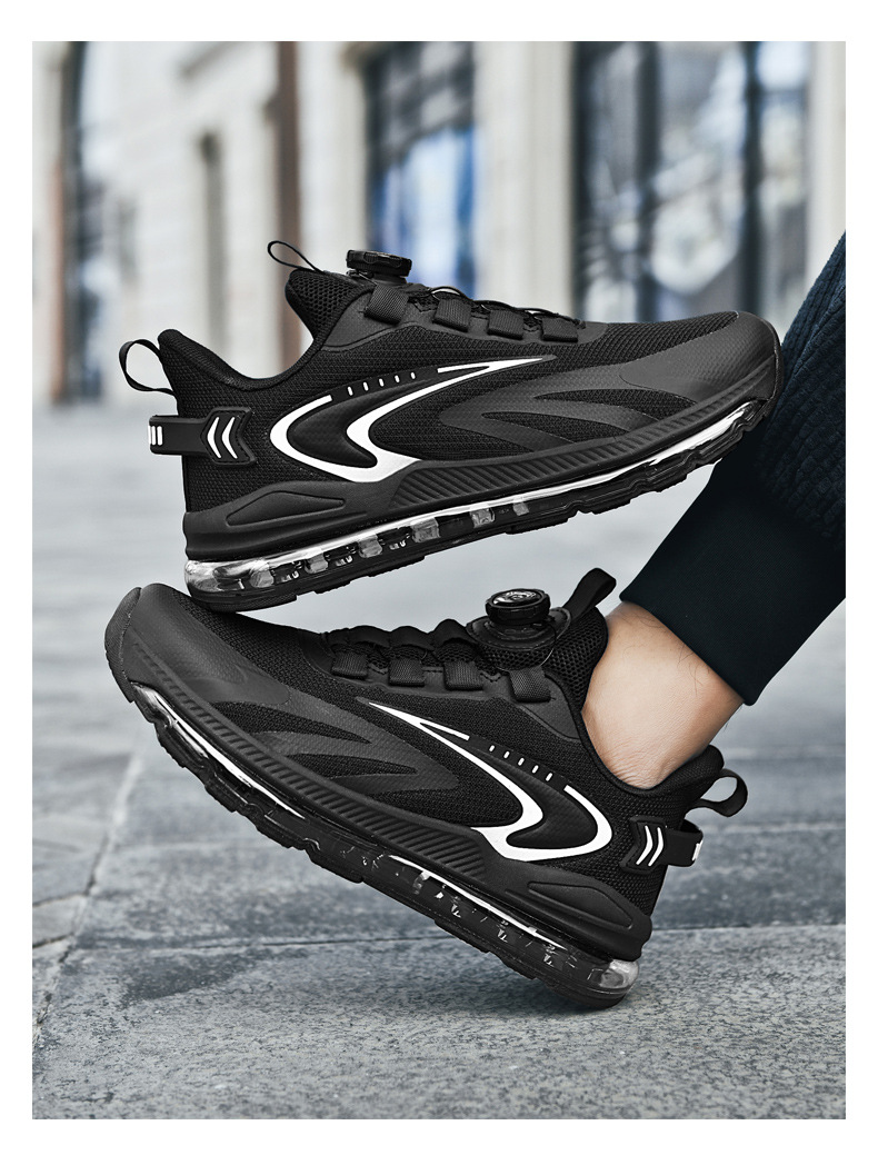 Running Sports Shoes Men's Casual Shoes New Teenagers Rotary Buckle Net Surface Air Cushion_voghion.com