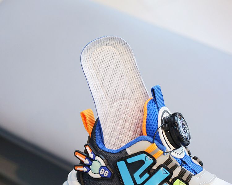Children's sneaker 2024 spring and autumn boys' casual shoes rotating button girls' running shoes breathable baby mesh shoes single_voghion.com