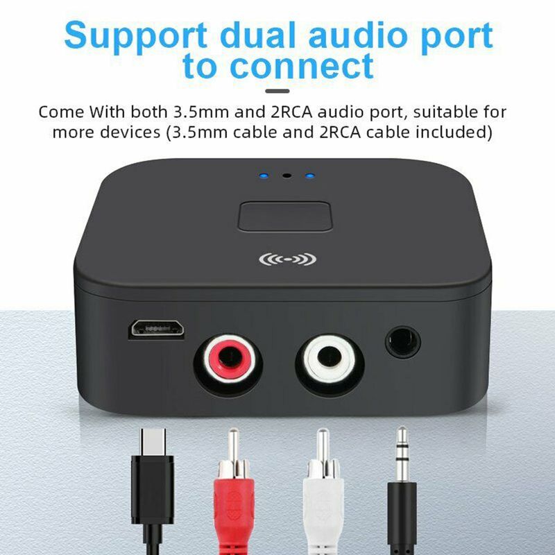 Bluetooth 5.0 RCA Audio Receiver APTX 3,5mm AUX Jack Musik Drahtloser Bluetooth Adapter Mit NFC für Auto TV Computer Lautsprecher_voghion.com