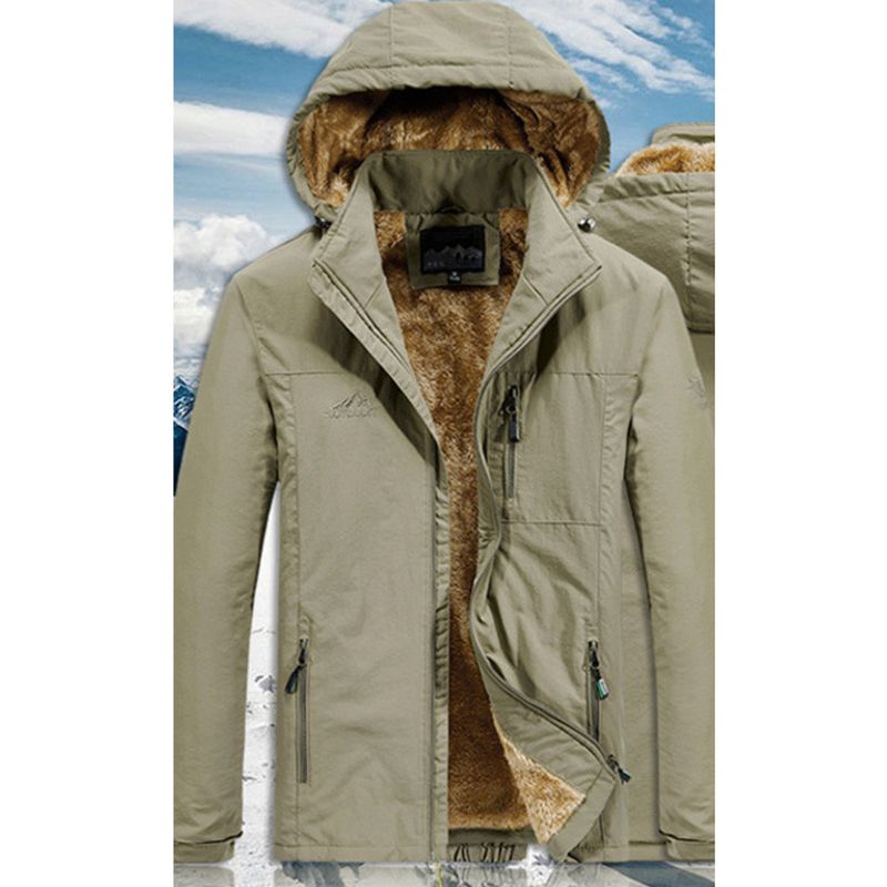 Trench con cappuccio da uomo 2023, lunghezza media, autunno inverno, nuovo, giacca da trekking, foderata in pile, cappotto caldo ad asciugatura rapida_voghion.com