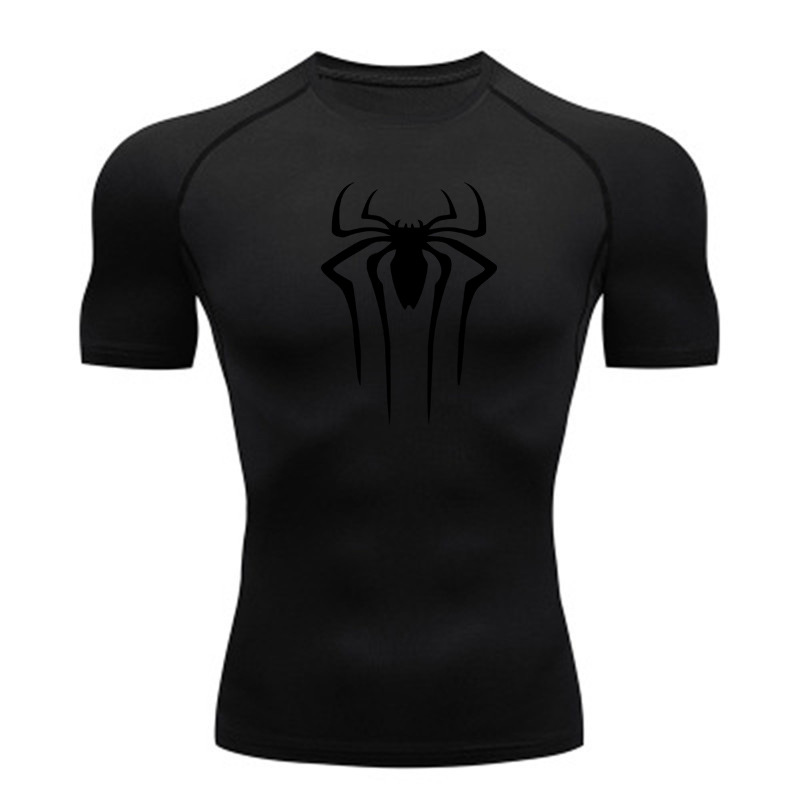 Herrkläder Kortärmade snabbtorkande kläder Sport T-shirt Löpbas Gym träningskläder Andas svett stretchiga tights_voghion.com