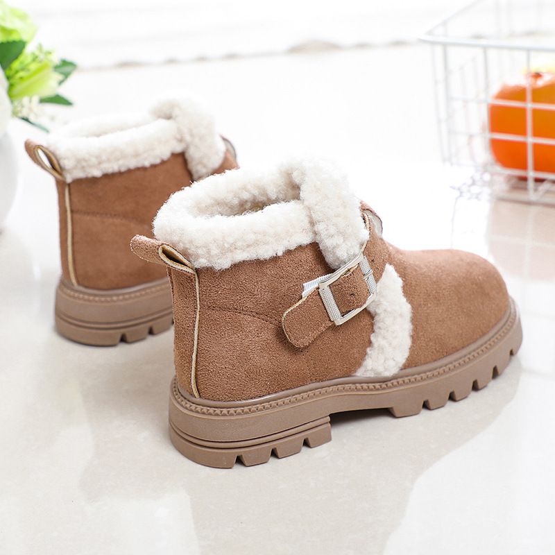 Scarpe di cotone per bambini 2024 autunno inverno nuovo stile britannico belli ragazzi bassi e stivali casual morbidi per ragazze_voghion.com