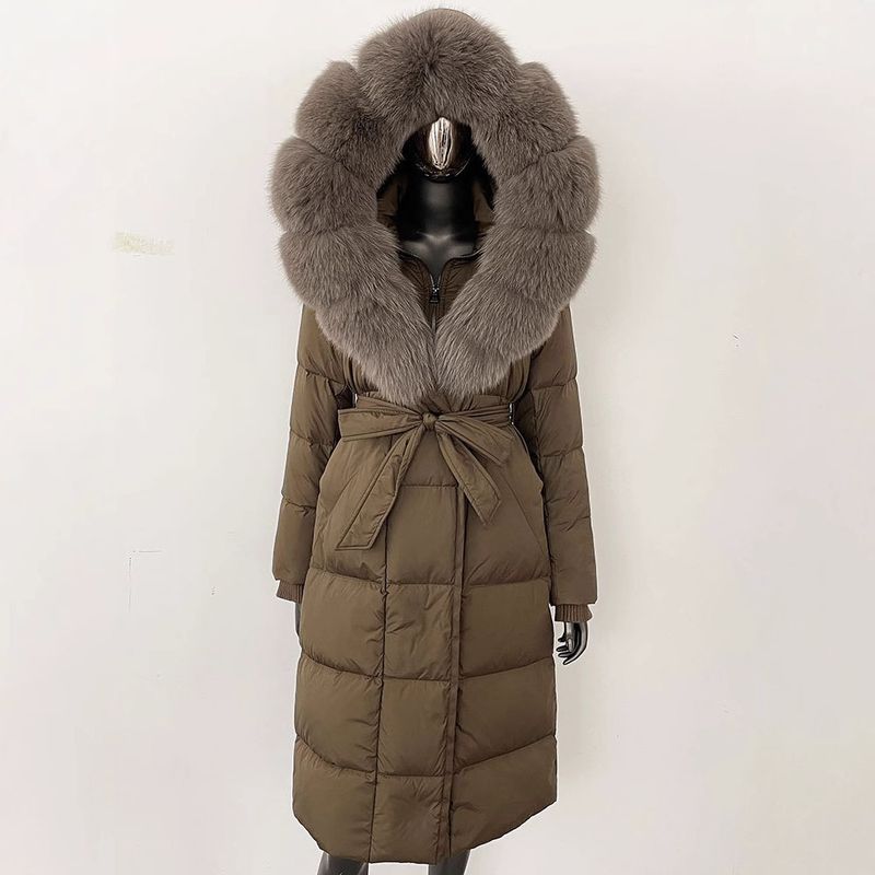 Damenbekleidung Wintermode Wahl Lange Für Frauen Verdicktes Fell Taille Mit Kapuze Temperament Abnehmen_voghion.com