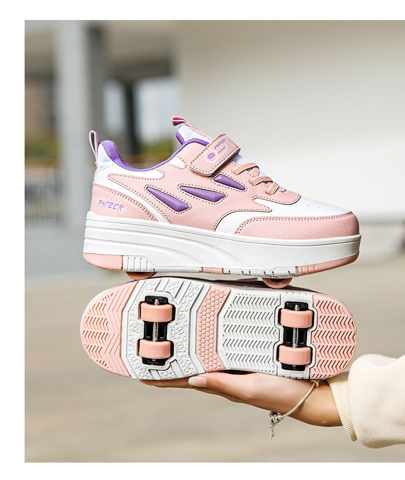 Mother & Kids Children's deformed shoes four-wheeled heelys shoes for boys and girls cross-border roller skates double row roller skates for adults_voghion.com