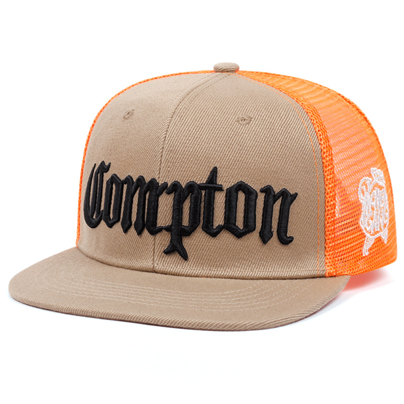 Cappelli hip-hop Compton ricamati da strada a tesa piatta da uomo e da donna, berretti da baseball_voghion.com
