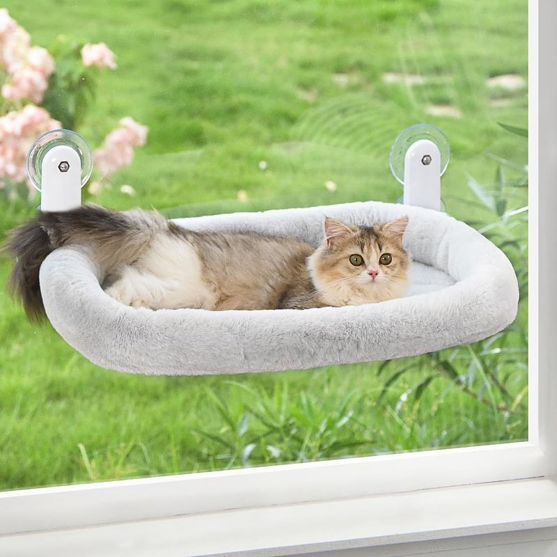 Verbesserte Hängematte Vier Jahreszeiten Saugnapf Hängenest Klappfensterbank Katzenbett Heimtierbedarf_voghion.com