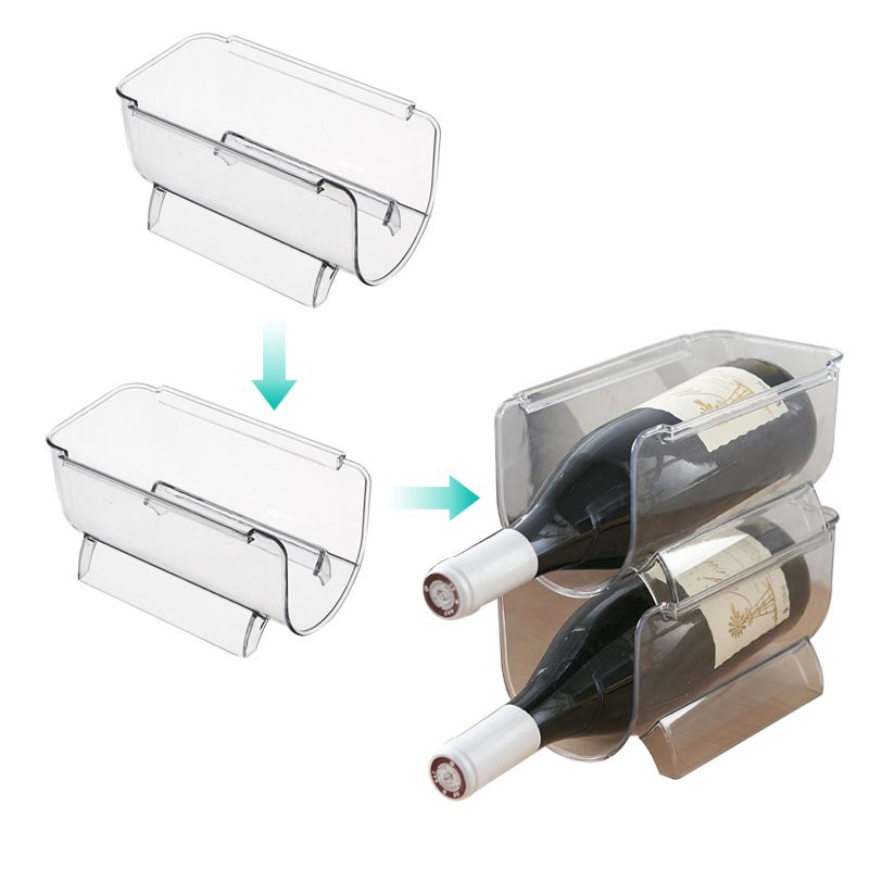 2 Stück stapelbare Weinregale, Kühlschrank-Organizer, universeller Flaschenhalter, Wasserflaschen-Organizer, Champagner-Aufbewahrungsbox_voghion.com