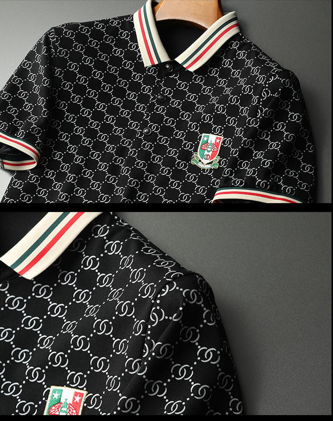 Estação de roupas masculinas 2024 Nova camisa POLO de manga curta 20027 Verão Lapela de meia manga masculina_voghion.com