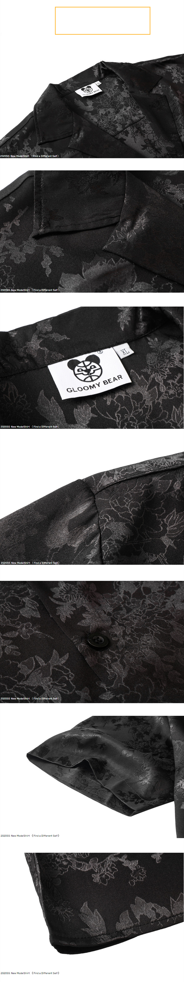 Men's Clothing New Style Personality Street Hip-hop Beach Loose Black Pattern Flower Short-sleeved Shirt Cardigan For Men And Women_voghion.com