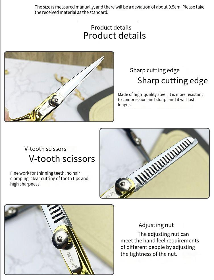 Hjem saks Flade tænder saks tynd saks Hårstylist hår værktøj til at klippe pandehår hår saks_voghion.com
