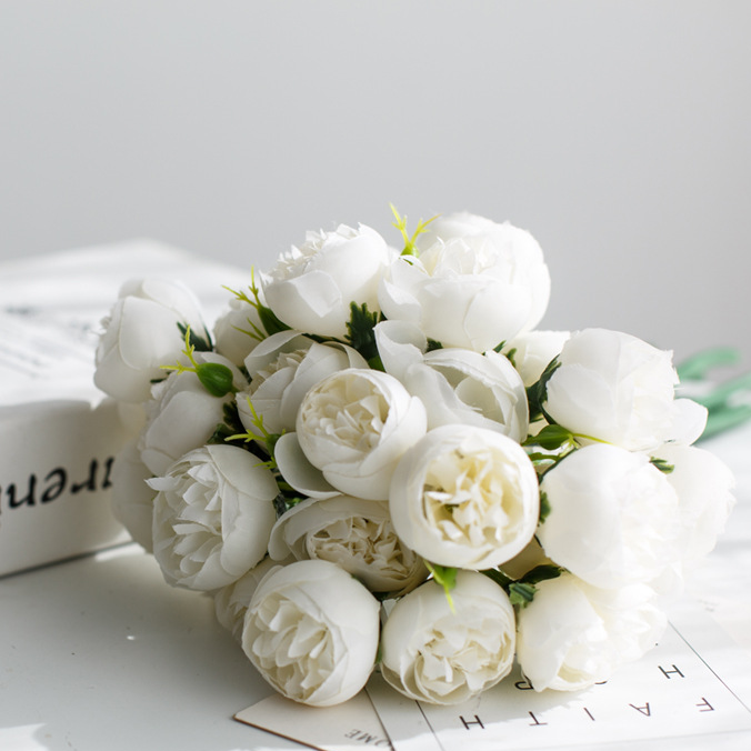 Flores artificiales navideñas, flores simuladas, flores para decoración de sala de estar, decoraciones de flores de plástico, mesa de centro de interior, mesa de comedor_voghion.com