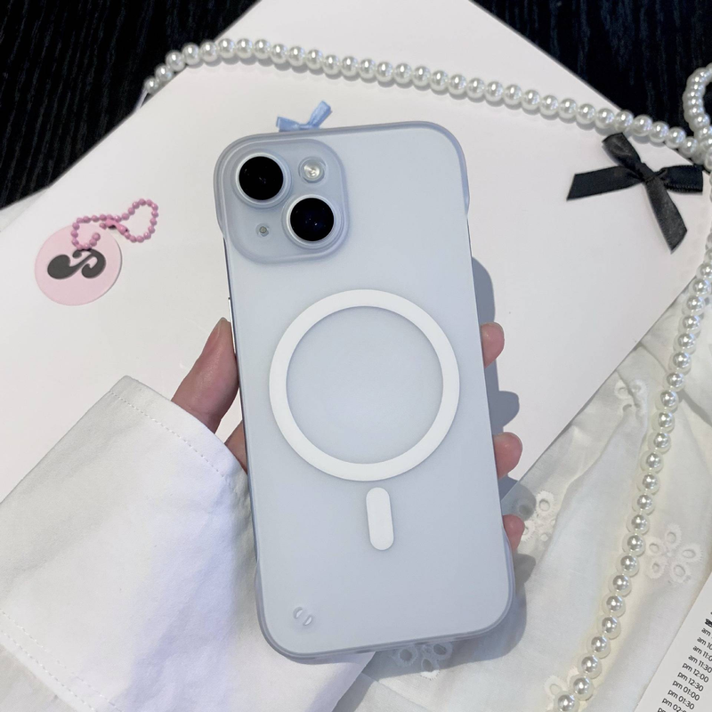 Coques et étuis pour iPhone 16, étui pour téléphone portable, film magnétique sans cadre givré, étui pour téléphone portable 12, étui au toucher peau 13_voghion.com