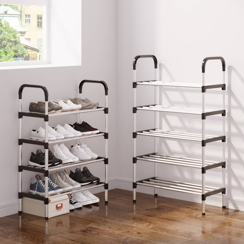 Zapatero metálico de 6/8 capas, ideal para entrada, dormitorio y sala de estar. Zapatero independiente, resistente y compacto._voghion.com