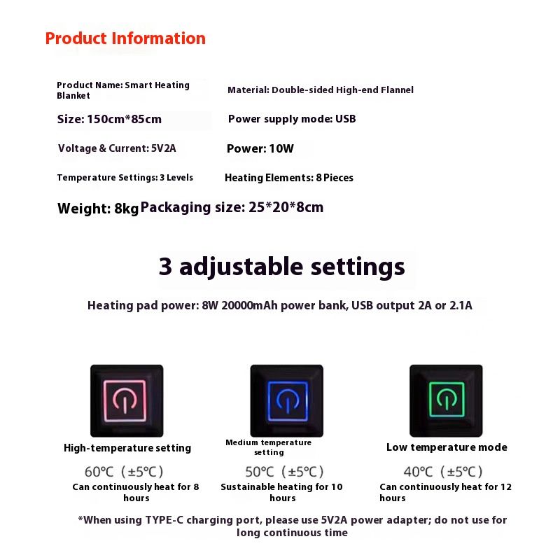 Premium Flannel Electric Heating Blanket With 3 Heat Settings, Fast Warming, Auto Shut-Off – Soft Wool Blend For Back, Neck & Full-Body Comfort_voghion.com