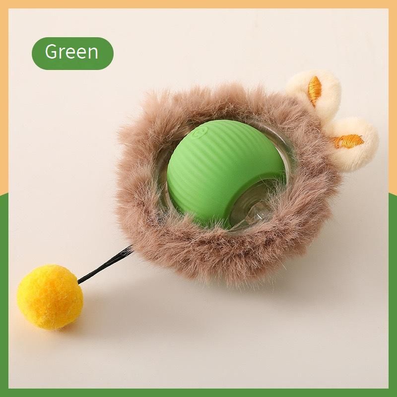 Interactieve kattenspeelbal met touw - Zelfvermaak, duurzaam, kauwbestendig ontwerp, automatisch rollend voor speelse katten (verschillende kleuren en stijlen)_voghion.com