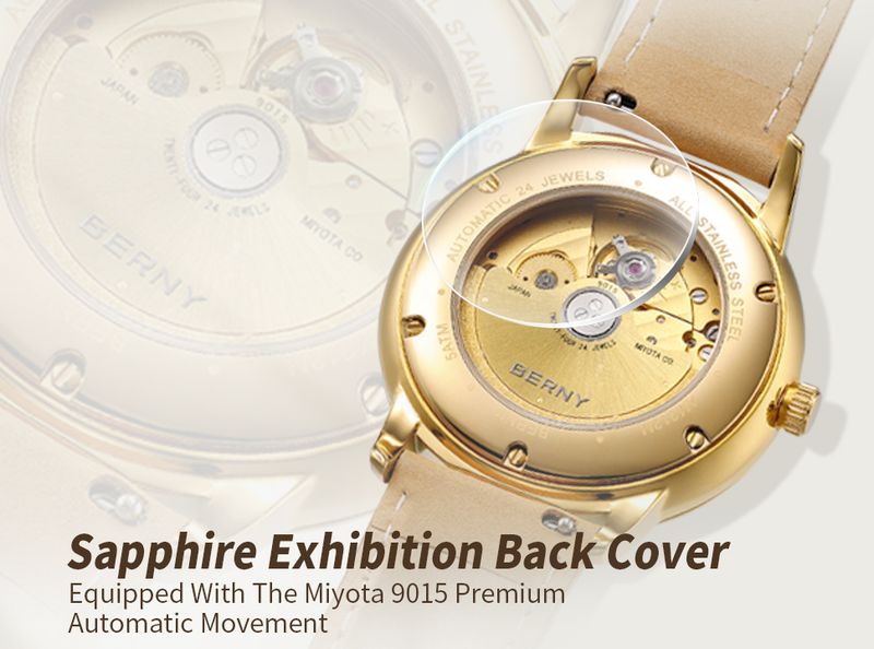 BERNY Automatic Watches For Men Fashion 20ATM Waterproof Super Luminous Mechanical Silver Watch Date Stainless Steel Sapphire Analog Wrist Watch_voghion.com