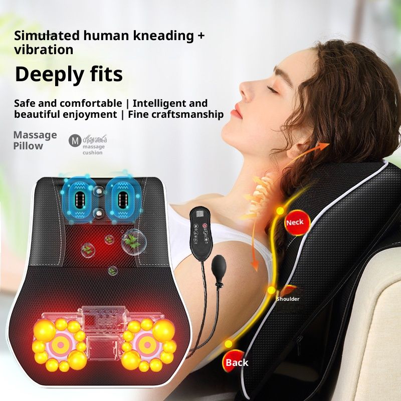 Magnetic Massage Pillow With Air Compression For Neck, Shoulder, Back & Waist Pain Relief – Multi-Level Kneading & Shiatsu Therapy_voghion.com