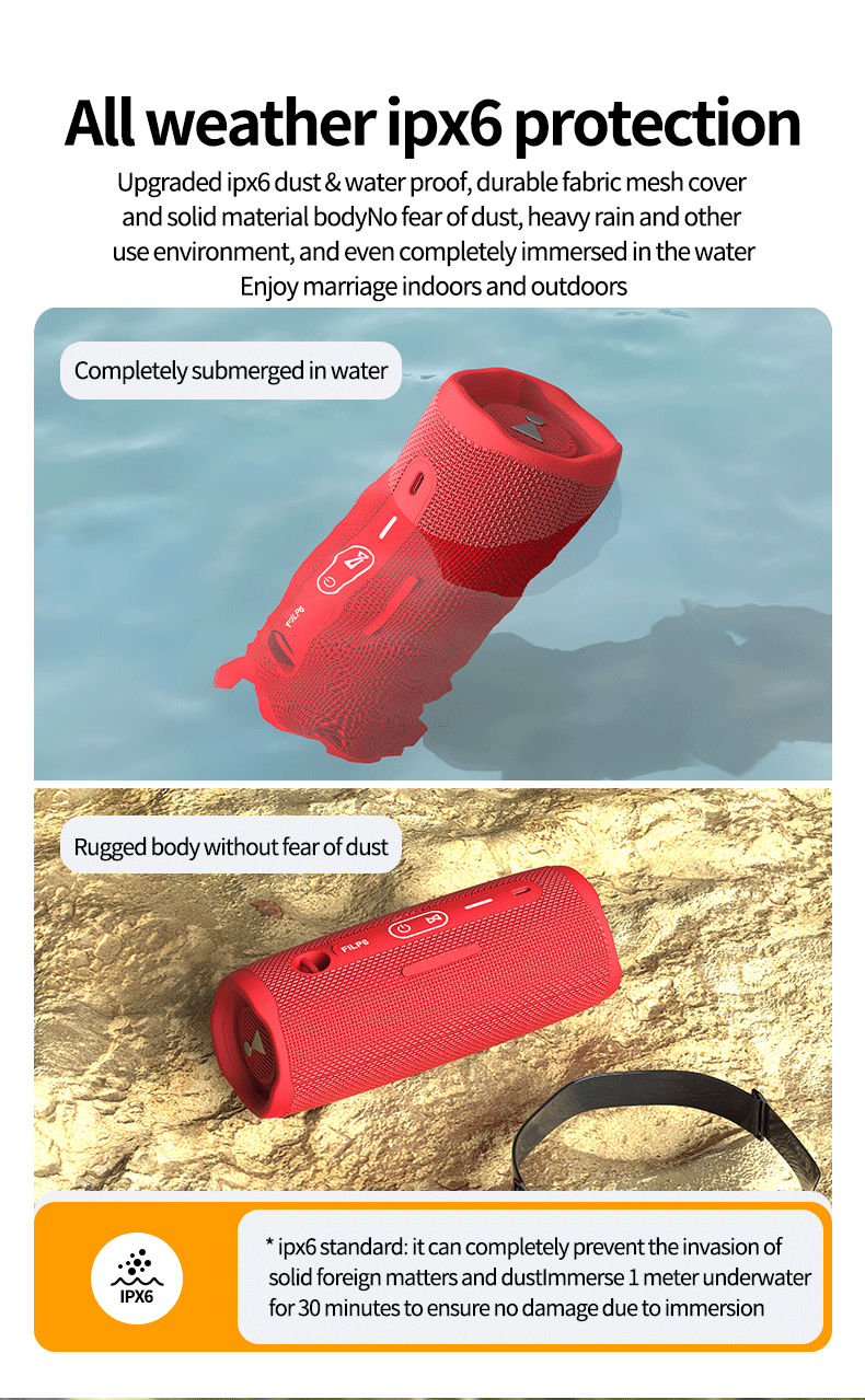 All Speakers Flip7 Speaker Wireless Bluetooth Charge Pluse 5 Speaker Mini Portable IPX7 FLIP6 Waterproof Outdoor Music_voghion.com