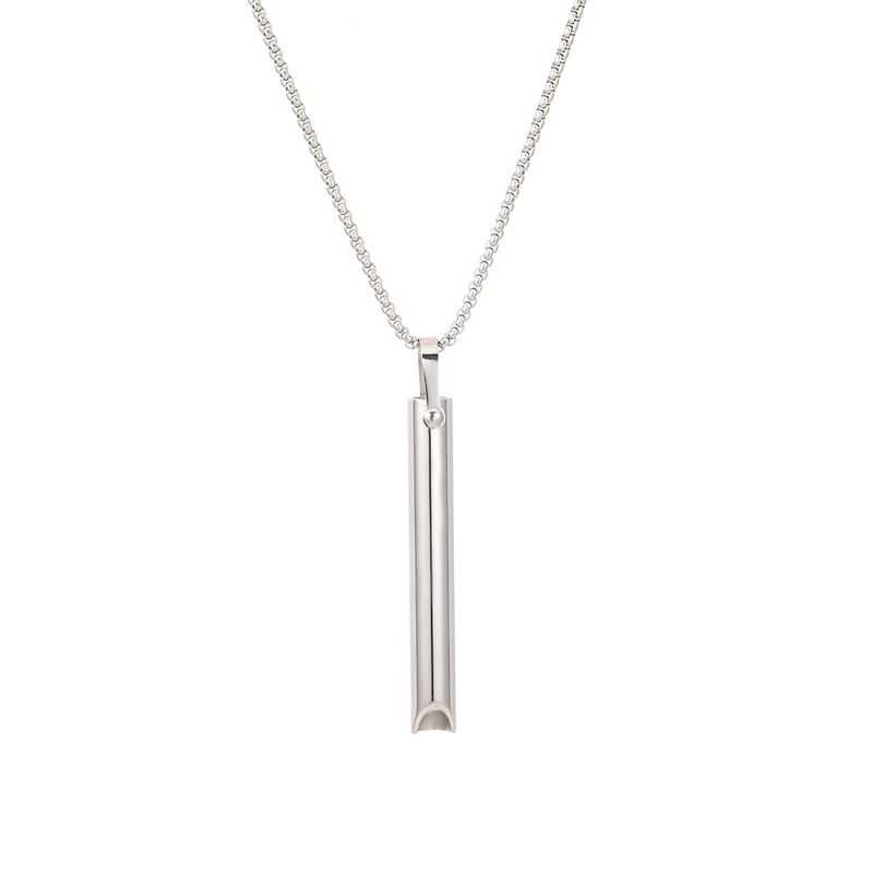 Mindfulness ketting voor stressverlichting en ademhalingsoefeningen – roestvrijstalen fluithanger met verstelbare ketting – unisex meditatiesieraden_voghion.com