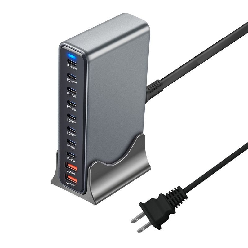 1000Gan Desktop 10-Ports USB Typ C PD3.1 Ladegerät Schnellladung für iPhone 17 16 Samsung S24 Xiaomi Laptop_voghion.com