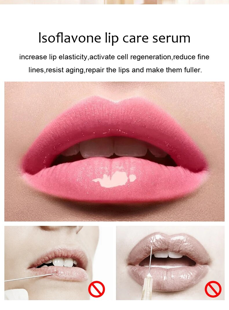 Suero de brillo labial voluminizador instantáneo con aceite realzador y potenciador extremo que nutre y humecta los labios de forma sexy y antiarrugas. El más popular de 2024_voghion.com