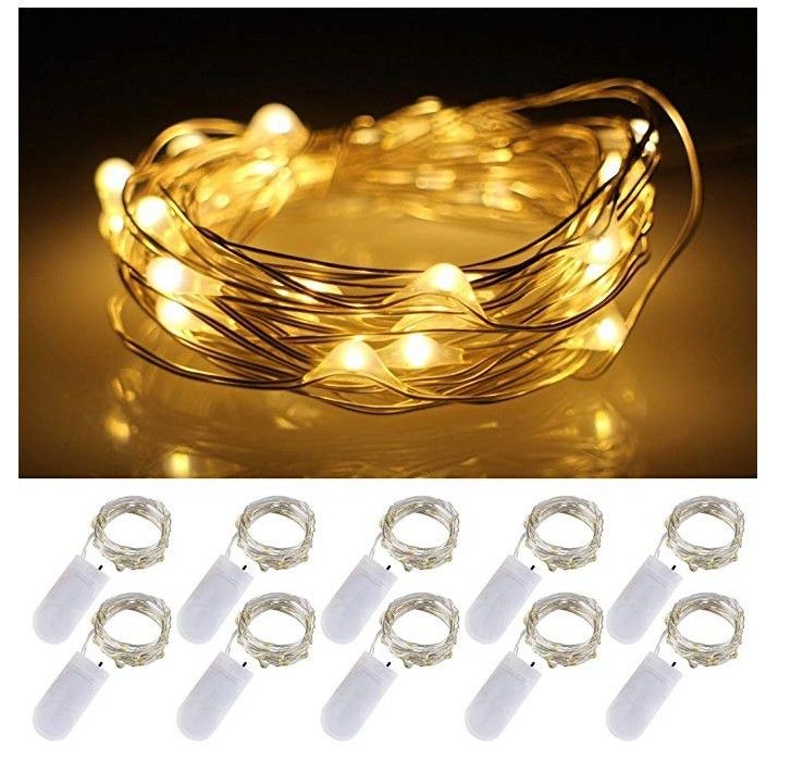 LED Cake Bouquet Box Decoration Light Strip Small Colorful Button Copper Wire String Lights Gift_voghion.com