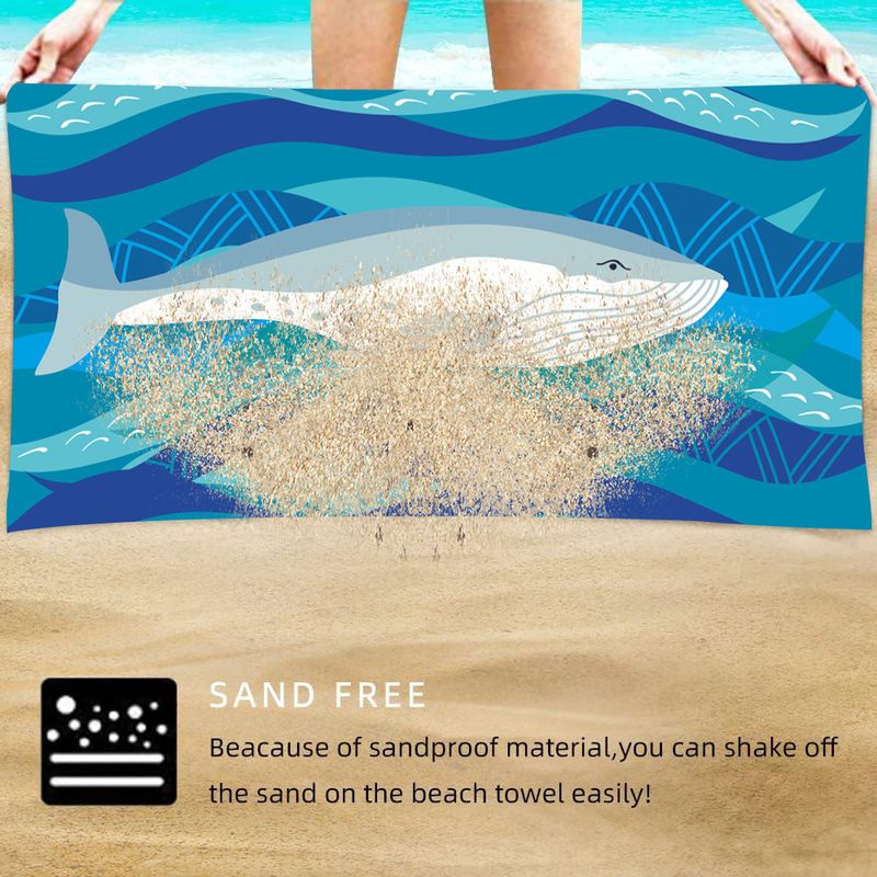 Printed Beach Towel - Double-Sided Flannel & Ultra-Soft Microfiber (Quick-Dry Super Absorbent Perfect For Swimming & Vacation)_voghion.com