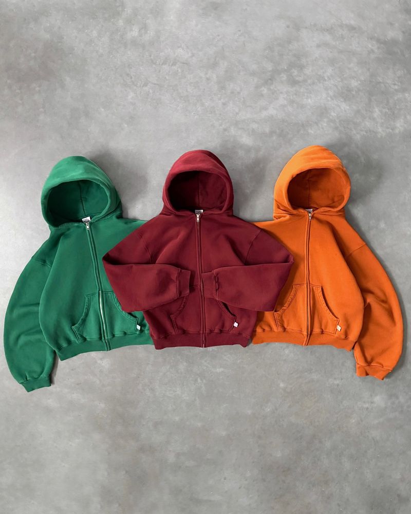 Sudadera unisex vintage de estilo urbano (talla extragrande, 95 % algodón, cierre con cremallera, tallas S-XXL, naranja, verde y rojo) – Conjunto a juego para pareja_voghion.com