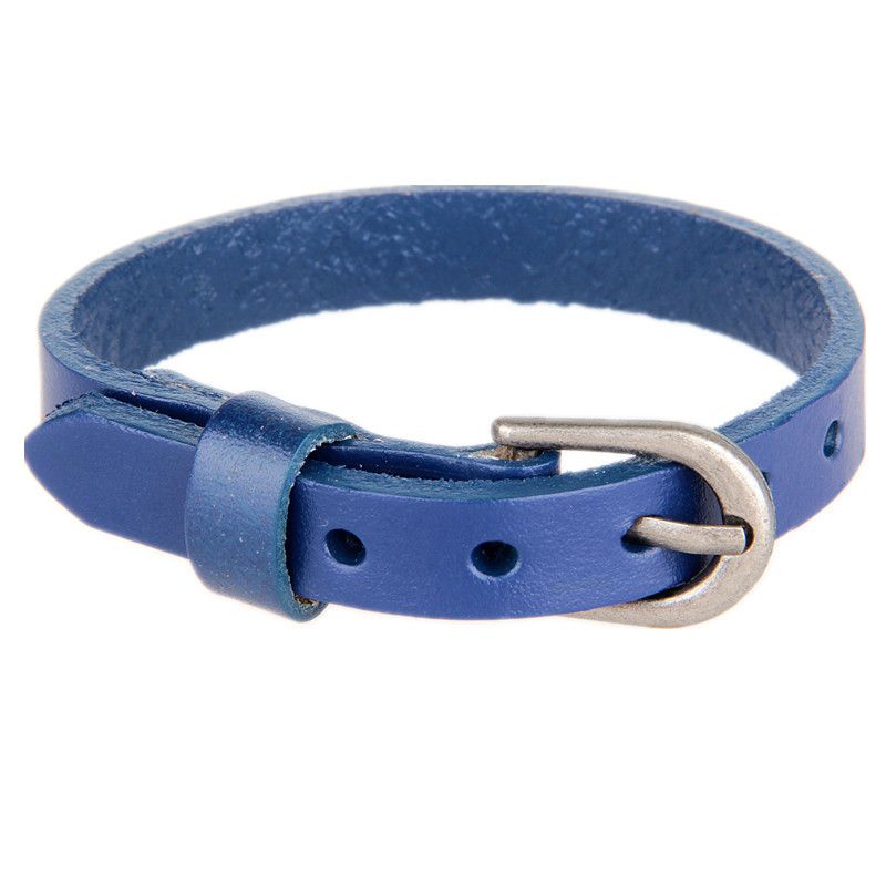 Rindsleder Einfache Perlen Glatte Strap Bunte Casual Trendy Leder Armband_voghion.com