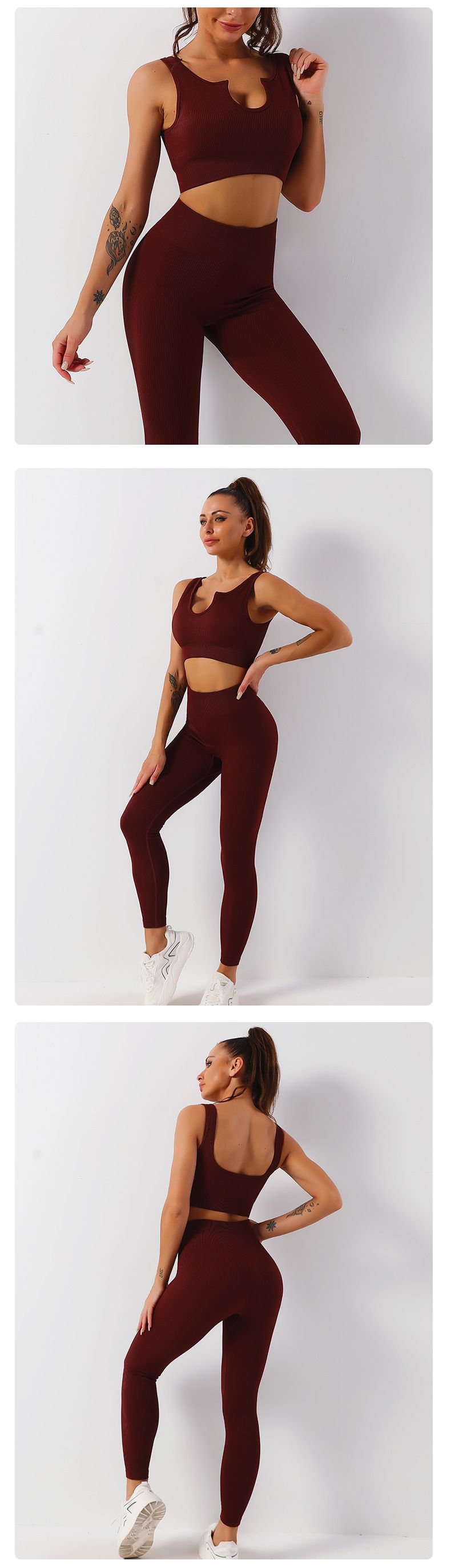 Quick-Drying Clothing Set Shockproof Sports Bra Vest Yoga Pants Fitness Trousers_voghion.com