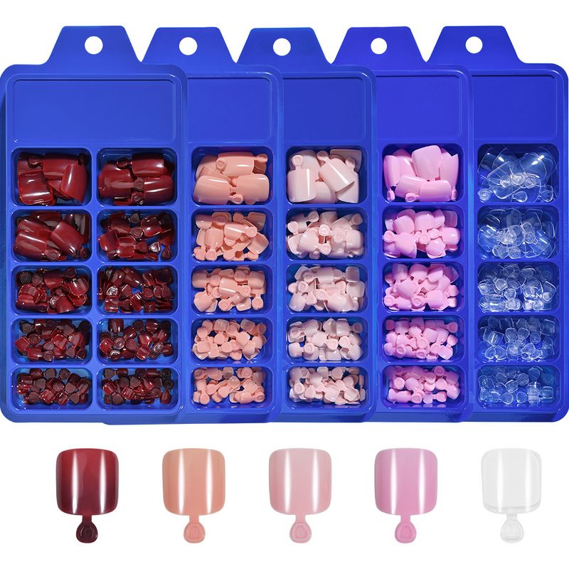 100 stuks effenkleurige teennageltips Eenvoudige geavanceerde dames in doos gemaakte teennagelkunst Nageltips_voghion.com