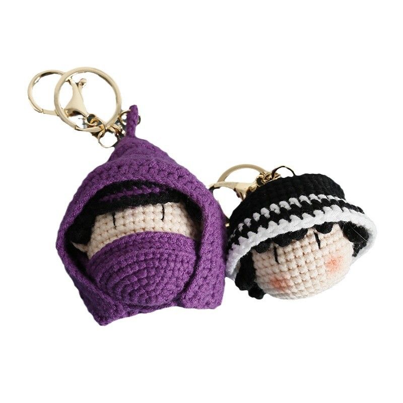 Zehn Tage Anime Garn Häkeln Schlüsselanhänger Handarbeit Puppe Kopf Tasche Dekoration Fertigprodukt_voghion.com