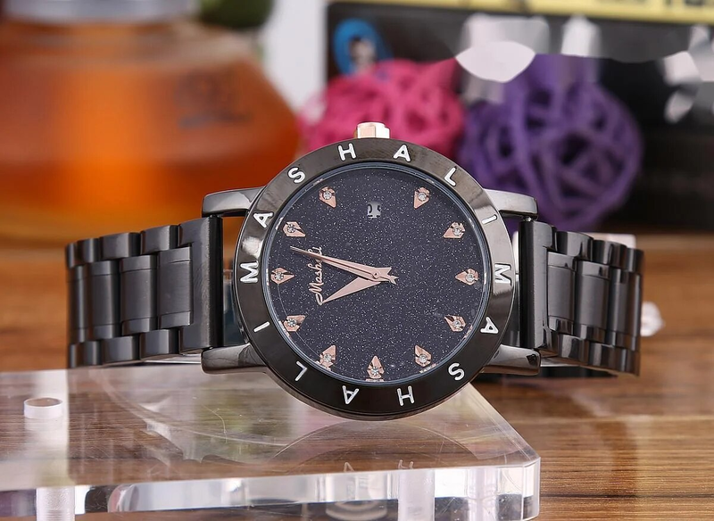 Mary/Full Sky Star Diamond Solid Color Acciaio Donna Orologio Casual Moda Quarzo Versatile con Doppio Pulsante_voghion.com