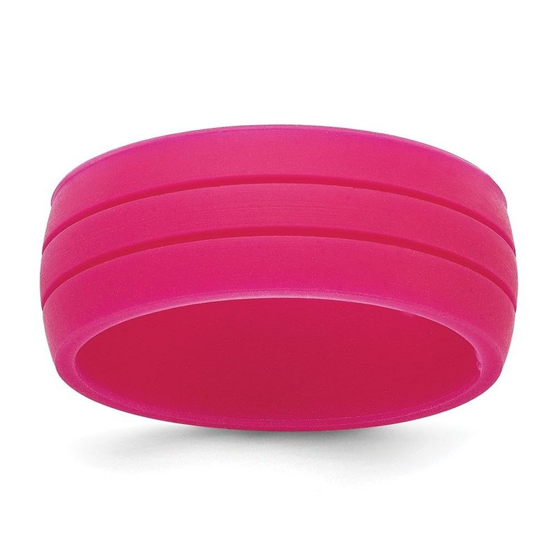 Silicone Fuchsia 8.50mm Grooved Band_voghion.com