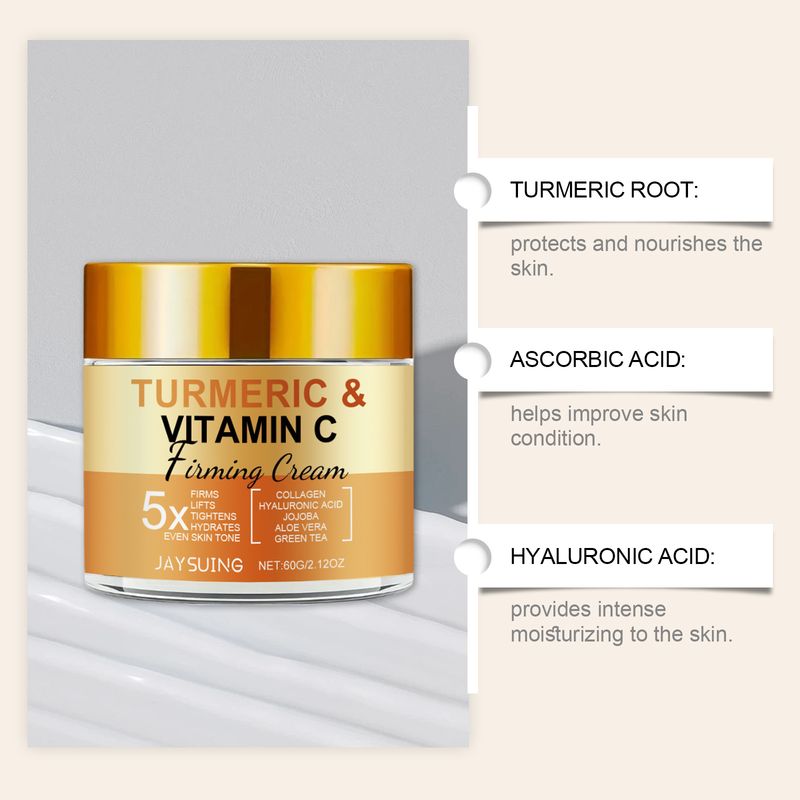 JAYSUING Turmeric Vitamin C Face Cream Gently Cares, Hydrates, Nourishes, Moisturizes, Tightens And Tender Skin_voghion.com