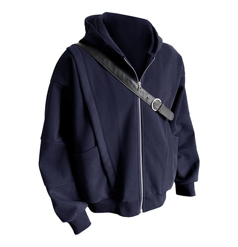 Sweat à capuche zippé rétro pour homme – Sweat-shirt oversize avec poche, doublure polaire légère, style streetwear décontracté pour l'automne et l'hiver_voghion.com