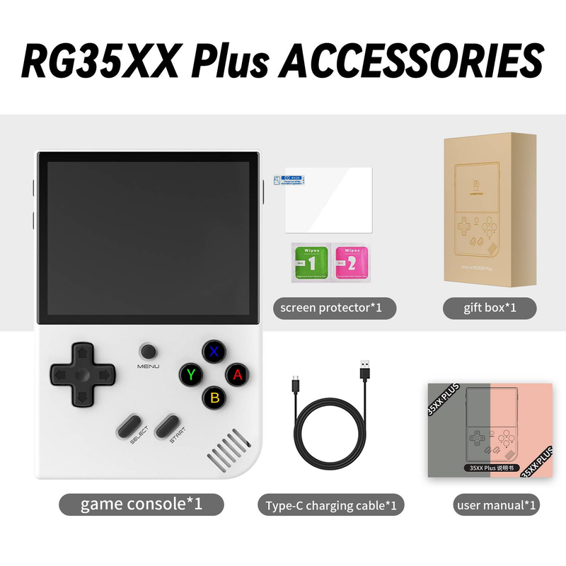 ANBERNIC RG35XX Plus Portable Video Game Console 3.5inch IPS Screen Classic Handheld Game Playe Gifts_voghion.com
