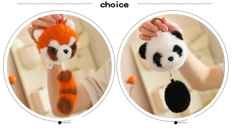Panda doll small pendant fox string doll cute creative plush toy children doll gift_voghion.com