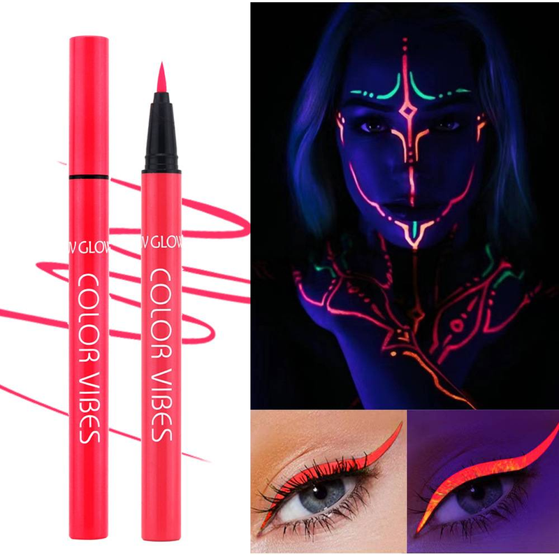 Eyeliner fluorescente colorato di Halloween, eyeliner liquido opaco e luminoso, pittura per il viso, impermeabile e resistente al sudore, lunga durata, asciugatura rapida_voghion.com