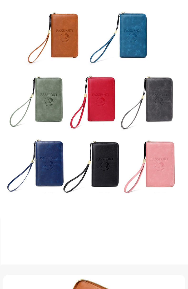 Women's Wallet & Men's Wallet Rfid Passport Bag Long Zipper Passport Holder Ticket Multifunctional Travel Storage Certificate Bag_voghion.com