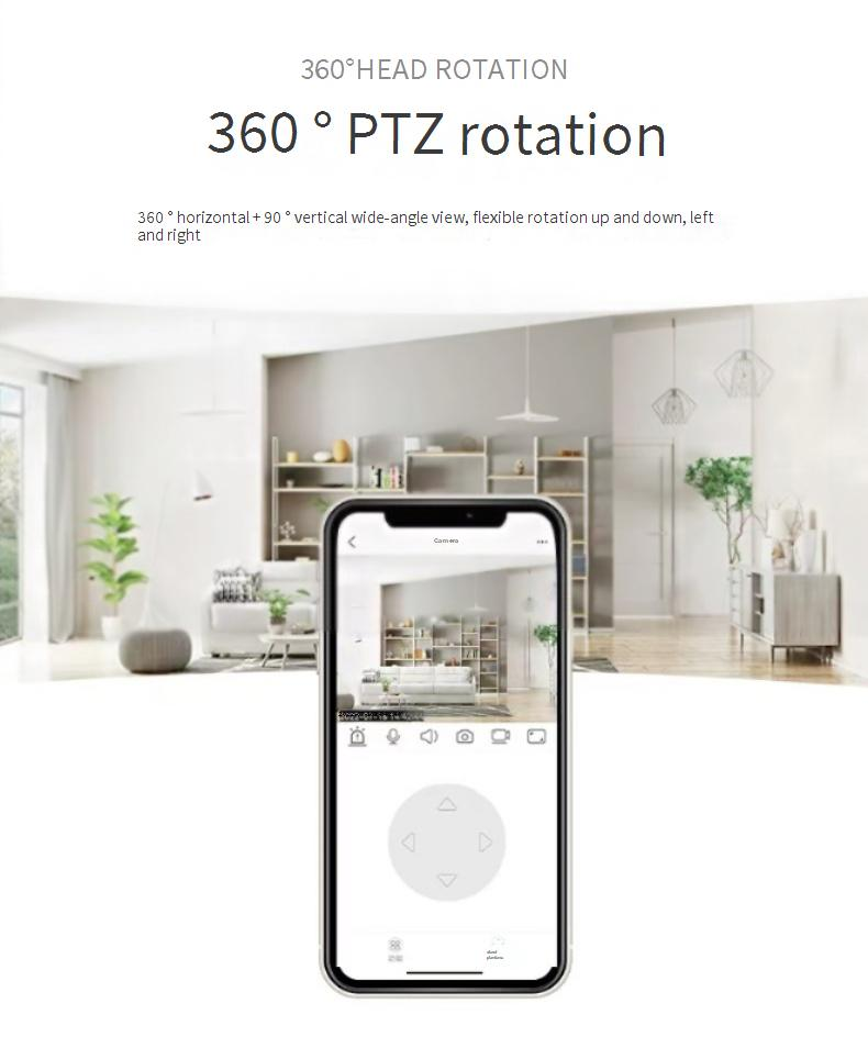 Telecamere di sicurezza Telecamera WiFi wireless da 2 MP Monitor universale panoramico a 360 gradi Macchina per palline gialla montata a parete_voghion.com