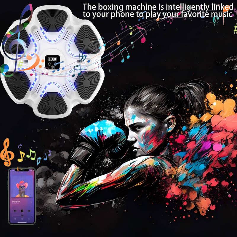 Model Smart Music Boxing Machine For Adults Kids, Training Machine With LED Electronic Wall Mounted, Home Indoor Workout Equipment With Boxing Gloves_voghion.com
