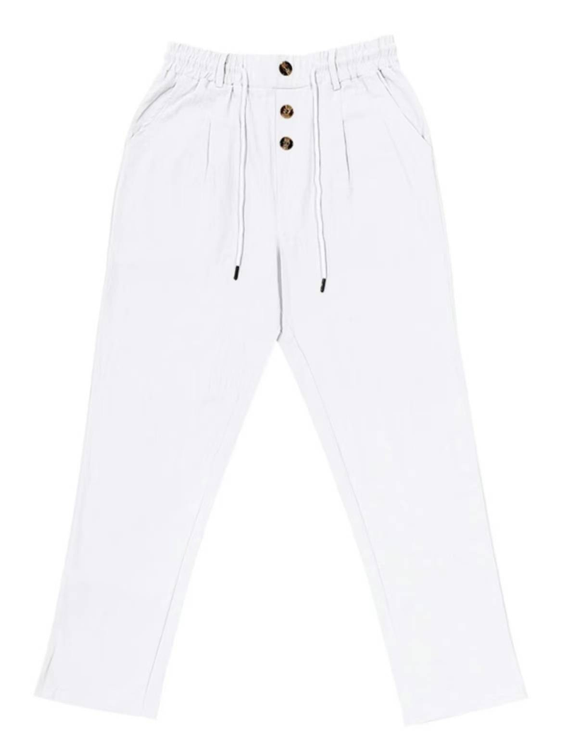 Men's New Solid Linen Trousers - Breathable Elegance With Natural Texture_voghion.com