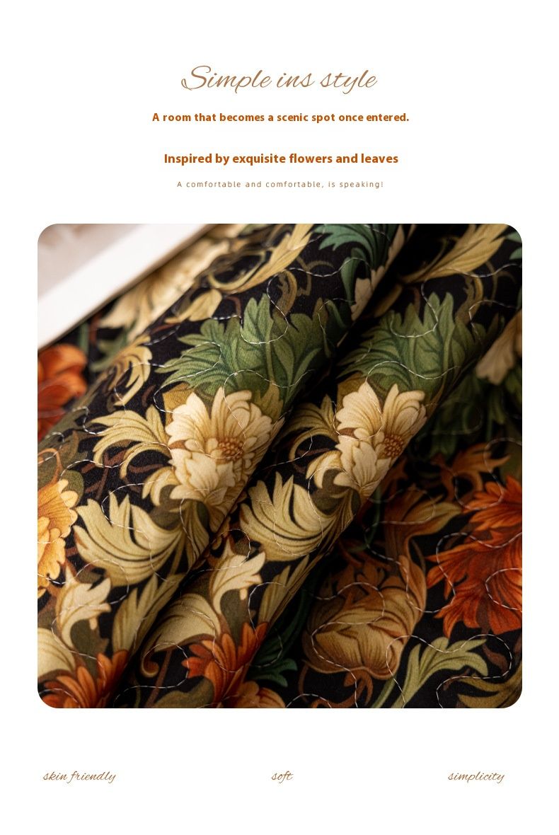 Maillard Style Sofa Cover – Floral Print Elastic Couch Protector (Polyester, Anti-Slip, Multiple Sizes)_voghion.com